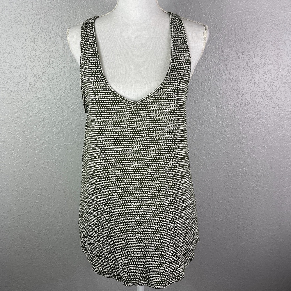 Merona Green &‎ whites tank top